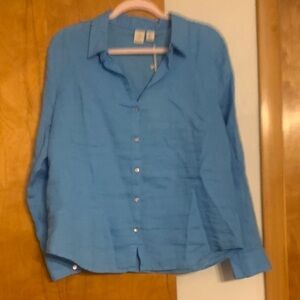 Joie Light Blue Linen Button-Up Shirt. Fits a little smaller
